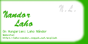 nandor laho business card